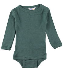 Joha Body l/ - Rib - Uld/Silke - Mrk Grn