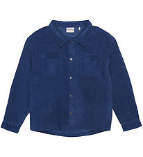 Minymo Skjorte - Fløjl - Dark Blue