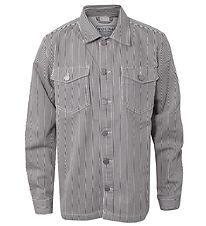 Hound Skjorte - Striped Overshirt - Black/Off White