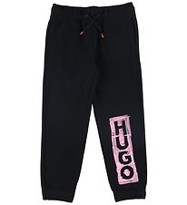 HUGO Sweatpants - Sort/Rosa m. Print