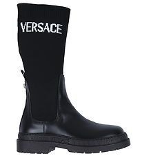 Versace Stvler - Boot Calf - Black/White/Palladium