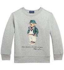 Polo Ralph Lauren Sweatshirt - Gråmeleret m. Bamse