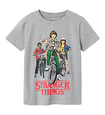 Name It T-shirt - NkmAsur - Stranger Things - Grey melange