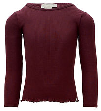 Minimalisma Bluse - Rib - Silke/Bomuld - Bergen - Ruby Red