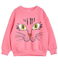 Mini Rodini Sweatshirt - Cat Face - Pink