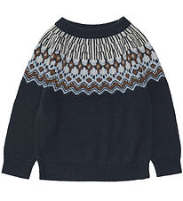 FUB Bluse - Uld - Dark Navy m. Mnster