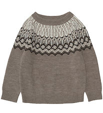 FUB Bluse - Uld - Beige Melange m. Mnster