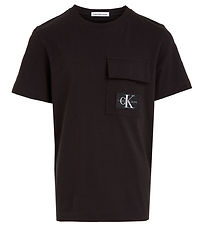 Calvin Klein T-shirt - Badge Pocket - Sort