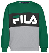 Fila Sweatshirt - Brebel - Light Grey Melange/Verdant Green/Blac