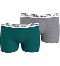 Calvin Klein Boxershorts - 2-pak - Grå Melange/Mørk Grøn