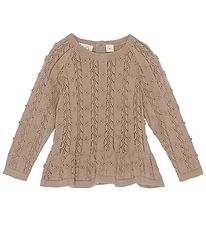 Flss Bluse - Strik - Ellie - Chestnut m. Hulmnster