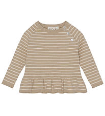 Flss Bluse - Strik - Rib - Flye - Sand