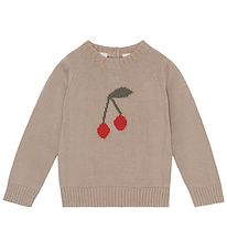 Flss Bluse - Strik - Cheri - Chestnut m. Kirsebr