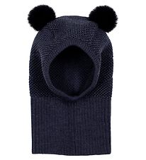 Huttelihut Elefanthue - Uld - 1-lags - Wooly - Navy m. Kvaste