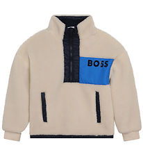 BOSS Fleecejakke - Sand m. Bl/Navy