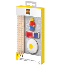 LEGO Stationery Blyantst - 8 Dele - Rd/Bl m. Minifigur