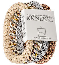 Kknekki Hrelastikker - 4-pak - Brun/Bl/Beige