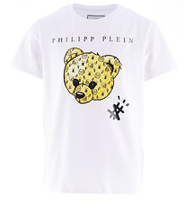 Philipp Plein T-shirt - Hvid/Gul m. Bamse