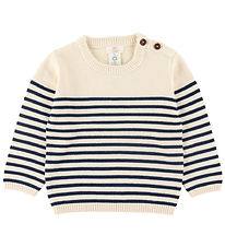 Copenhagen Colors Bluse - Strik - Cream Navy Combi