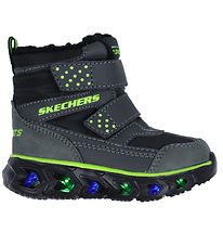 Skechers Vinterstvler m. Lys - Hypno Flash 2.0 - Koksgr/Sort