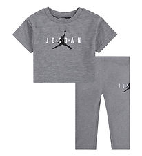 Jordan Sæt - Leggings/T-shirt - Carbon Heather
