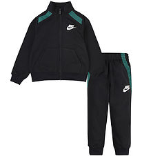 Nike Træningssæt - Sort m. Mørkegrøn/Neongul