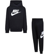 Nike Sweatsæt - Sort m. Hvid