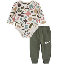 Nike Sæt - Sweatpants/Body l/æ - Medium Olive m. Print