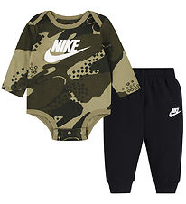 Nike Sæt - Sweatpants/Body l/æ - Sort/Olive m. Camouflage