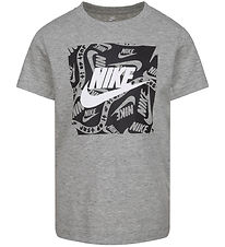 Nike T-shirt - Gråmeleret m. Sort/Hvid