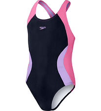 Speedo Badedragt - Colourblock Spiritback - Navy/Lilla