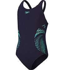 Speedo Badedragt - Placement Muscleback - Navy/Grn