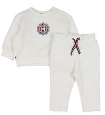 Tommy Hilfiger Sweatsæt - Baby Check Stamp - Ancient White