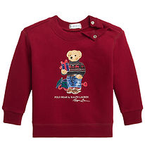 Polo Ralph Lauren Sweatshirt - Holiday - Rød m. Bamse