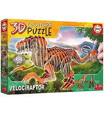 Educa 3D-Puslespil - Velociraptor - 64 Brikker