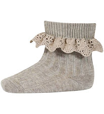 MP Strmper m. Blonde - Lea - Uld - Light Brown Melange