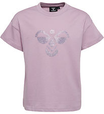 Hummel T-shirt - Cropped - hmlLuna - Lavender Mist m. Glimmer