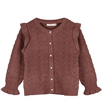 Fliink Cardigan - Strik - Viskose - Benna Ruffle - Carob Brown