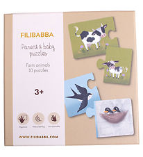 Filibabba Puslespil - 10x2 Brikker - Bondegrdsdyr