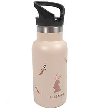 Filibabba Termoflaske - Carrot Thief - 350 ml - Beige/Sort