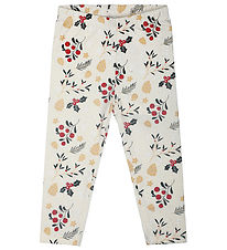 The New Siblings Leggings - TnsHoliday - Ecru m. Print