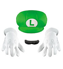 Disguise Udklædning - Luigi Hat m. Overskæg & Handsker