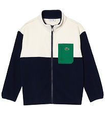 Lacoste Fleecejakke - Navy/Hvid