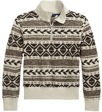 Polo Ralph Lauren Fleecetrøje - Holiday - Creme/Brun m. Mønster Polo Ralph Lauren Fleecetrøje - Holiday - Creme/Brun m. Mønster