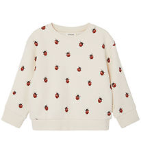 Lil' Atelier Sweatshirt - NbfRonja - Whitecap Gray/w. Ladybugs