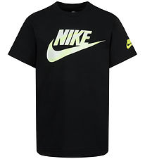 Nike T-shirt - Sort m. Lime/Hvid