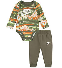 Nike Sæt - Sweatpants Body l/æ - Medium Olive/Orange