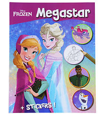 Megastar Malebog m. Klistermrker - 128 sider - Frozen