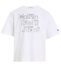 Calvin Klein T-shirt - Metallic CKJ Boxy - Bight White