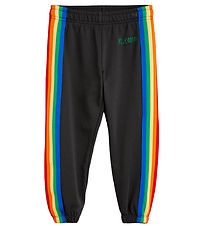 Mini Rodini Sweatpants - Rainbow Stripe - Sort